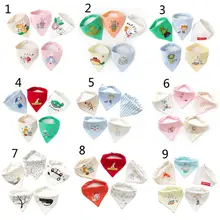 5 шт в упаковке Детские нагрудники Треугольники бандана для кормления хлопок детские слюнявчики Для Вытирания слюней младенцев Полотенца