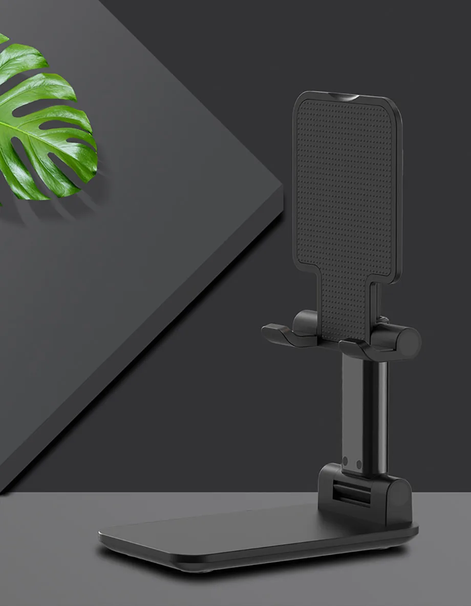 Черный Vmonv Регулируемый алюминиевый сплав держатель для планшета или сотового телефона для Ipad Air Mini Iphone 11 XS XR samsung планшет телефон Настольная подставка крепление - Цвет: Черный