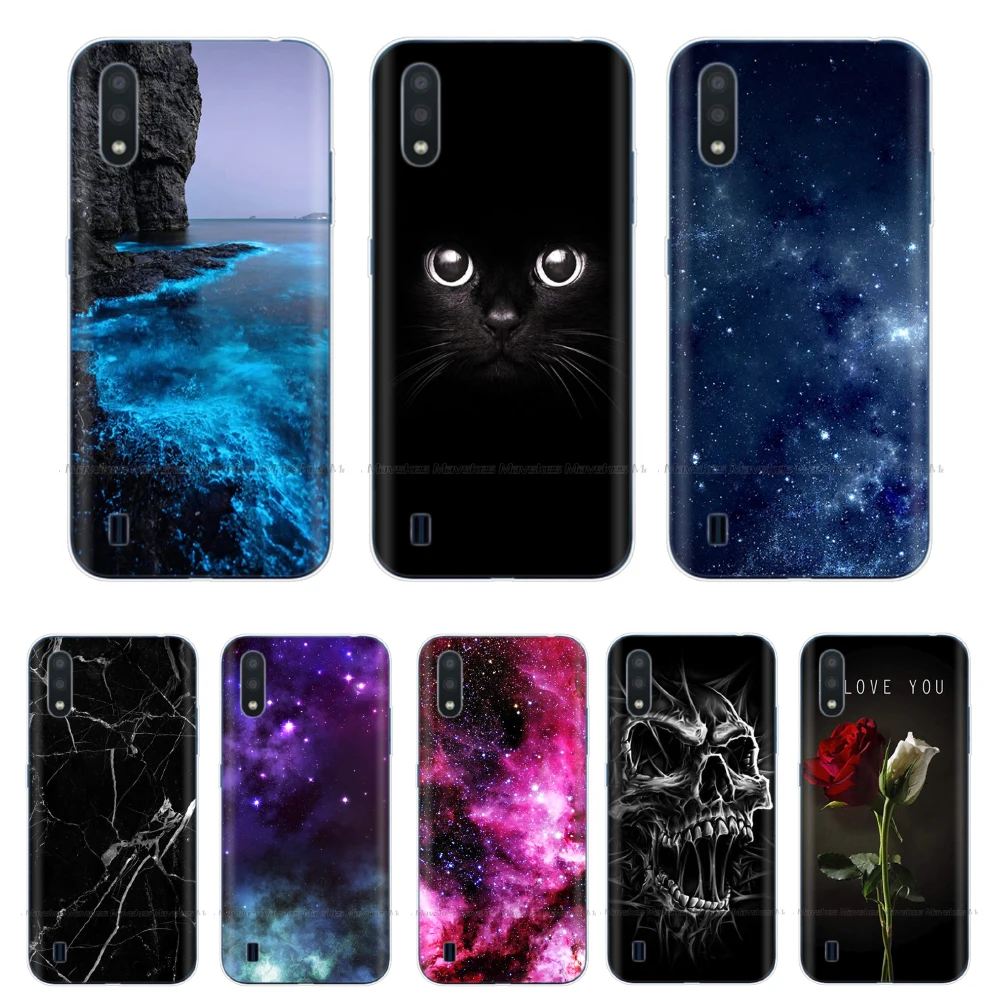Силиконовый чехол для Samsung Galaxy A01 5 7 дюйма мягкая защитная задняя крышка телефона