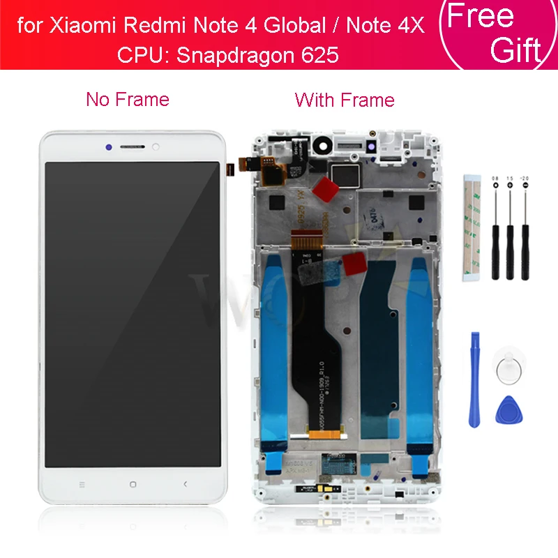 ЖК дисплей с сенсорным экраном и дигитайзером в сборе рамкой для Xiaomi Redmi note 4x