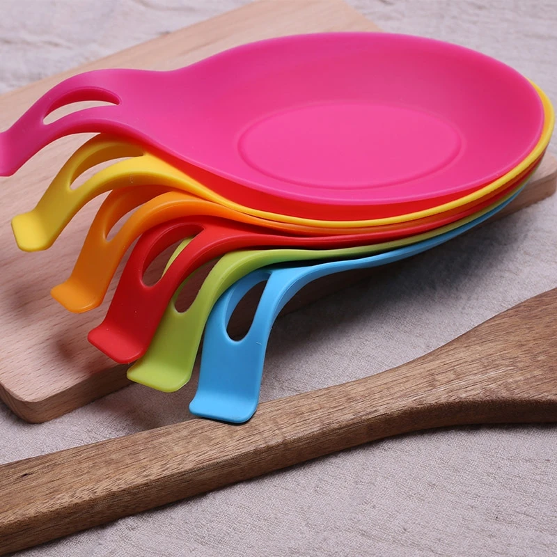1Pcs Silicone Spoon Rest Insulation Pad Heat Resistant Drink Glass Coaster Eat Mat Pot Holder Kitchen Accessories 7zCF419 | Дом и сад