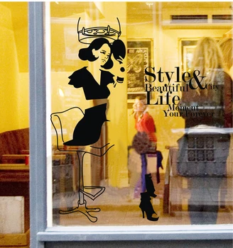 

Hair Salon Wall Decal Beauty Salon Scissor Sticker Barber Shop Vinyl Wall Decals Decor Mural Hairdresser Glass Window Sticker