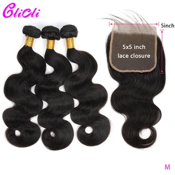 

Peruvian Human Hair 3 Bundles With Closure Remy Hair Weave Bundles With Lace Closure Body Wave 5x5 Medium Brown Lace 150 Density