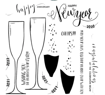 

happy New Year Transparent Clear Silicone Stamp/Seal for DIY scrapbooking/photo album Decorative clear stamp sheets A2196