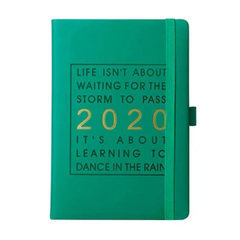 

With Pen Holder Leather Jan-Dec Gift Daily Schedule Agenda Journal Monthly Planner Fashion Calendar World Map Thicken Notebook