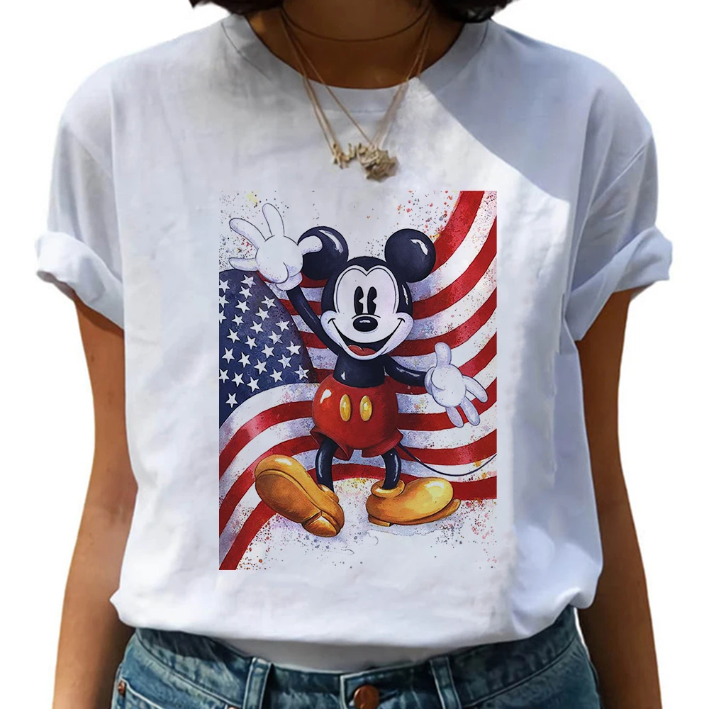 Disney Fashion Cute Daisy Duck Cartoon Print Casual Women T-Shirt O-Neck Pullover Short Sleeve Loose Tee Top friends t shirt Tees