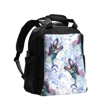 

Diaper Bag Pastel Color Roaring Dinosaur Maternity Nappy Bag with Newborns Foldable Changing Pad Diaper Cover Mat