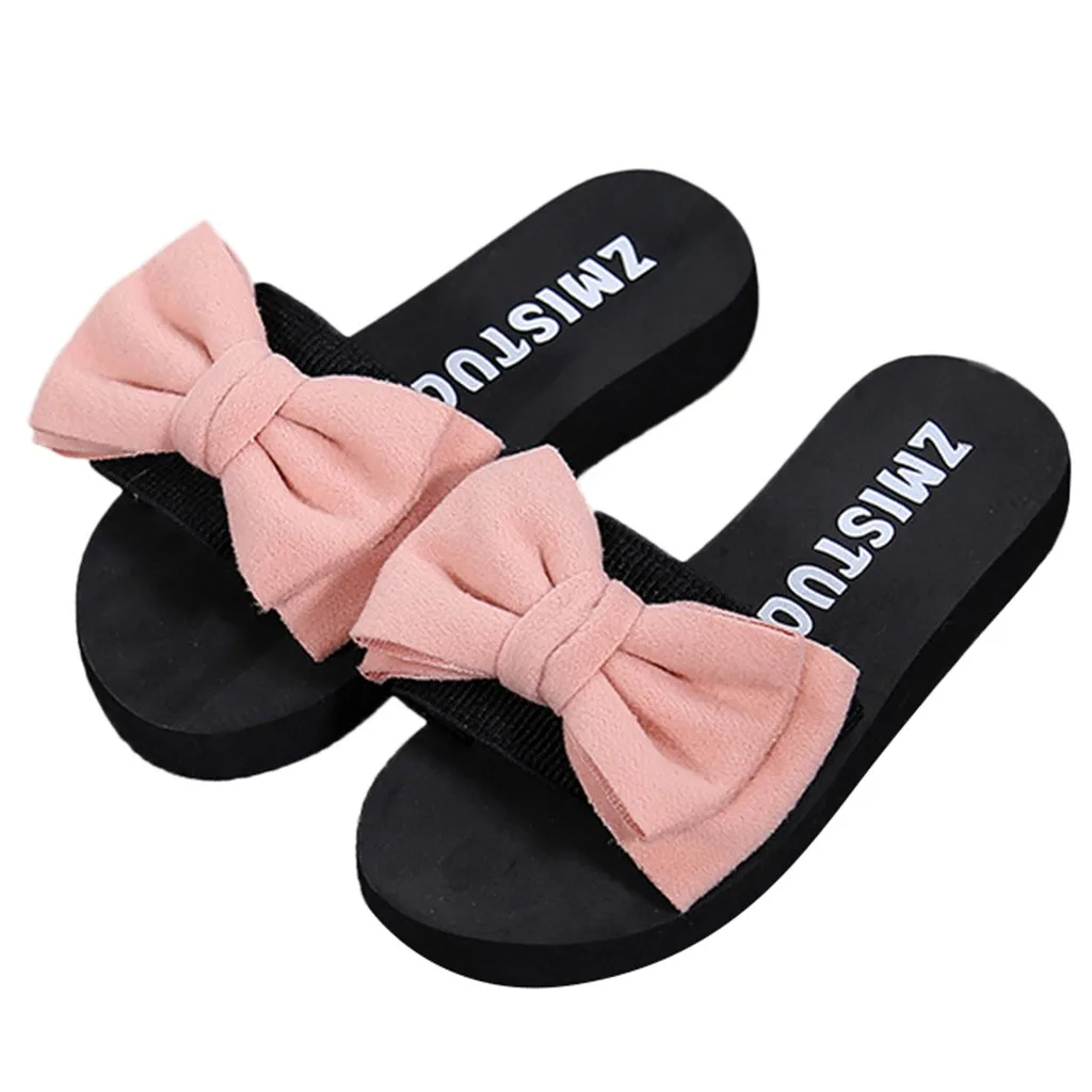 Sleeper#401 новые модные женские летние сандалии с бантиком домашние уличные шлепанцы пляжная обувь