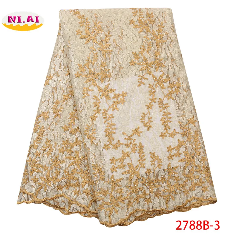 

African Gold Lace Fabric, New Arrival Lace Dress Fabirc, Bridal Wedding Aso Ebi Fabric Mr2788b