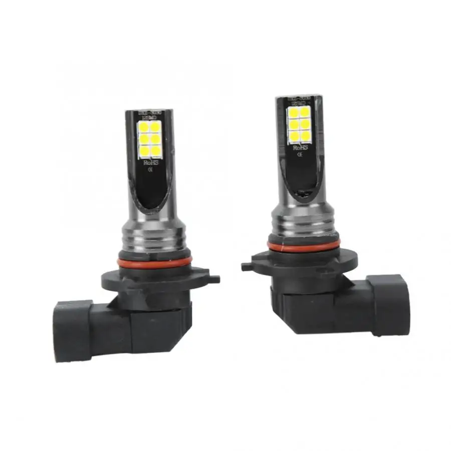 2 шт. 3030-12LED передние фары автомобиля 9006 12 Вт 3000 К белый свет Противотуманные фары DC12V-24V стайлинга автомобилей