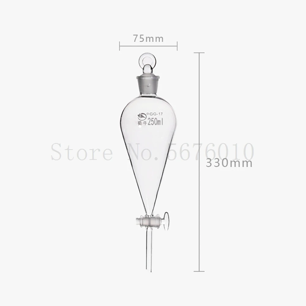 60 to 1000ml Glass Pear-Shaped Separatory Funnel Drop-separating Fine Oil-Water Separator Laboratory lab separatory funnel lab glass supplies