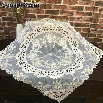 

European-style Lace Embroidery Hollow Tablecloth Balcony Bedroom Living Room Small Round Table Cloth Food Fruit Dessert Tapete