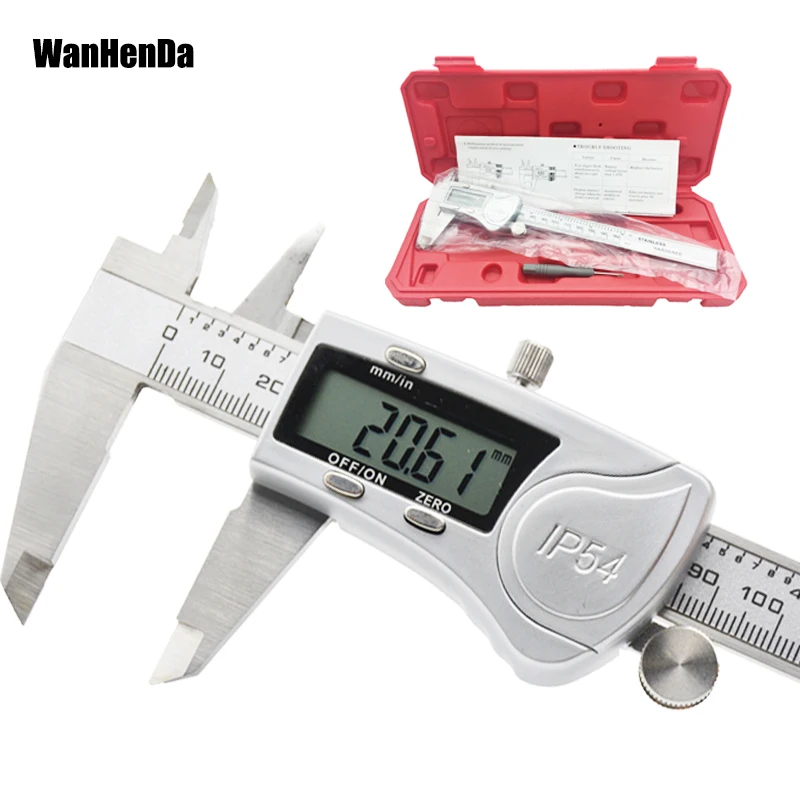 Industrial IP54 LCD Digital Caliper 0-150mm 6 &quotStainless Steel Metal Casing Vernier Electronic |