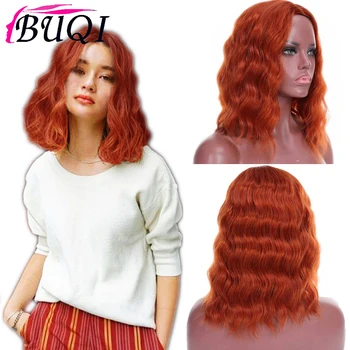 

BUQI Heat Resistant Middle Part Wig Black Women Wave Afro Synthetic wigs Natural Party False Hair Wigs For Cosplay