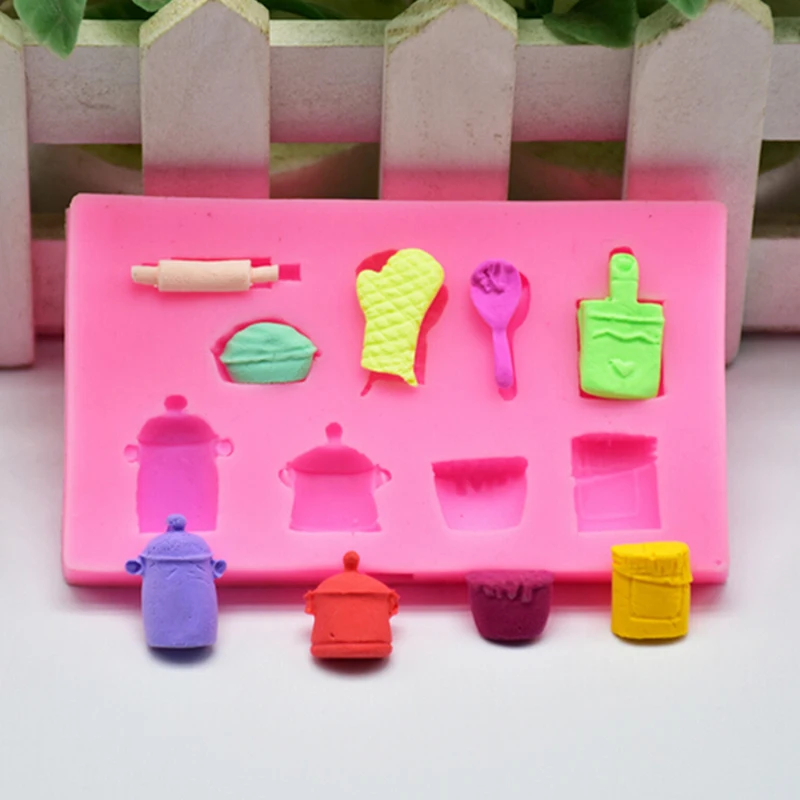Cooking Utensils Design Silicone Fondant Cake Mold Kitchenware Shape Mould 3D Cooker Decoration Cup | Дом и сад