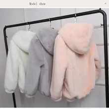 Плюс размер розовый пушистый искусственный меховая Толстовка Пальто Женская Белая теплая верхняя одежда с длинными рукавами зимний пушистый ворсистый куртка, пальто