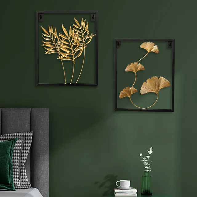 Joylove-decoración De Pared De Planta De Hoja De Metal Nórdico, Mural  Colgante De Pared De Hierro Forjado, No Perforado, Para Sala De Estar,  Dormitorio Y Hogar - Campanas De Viento Y Decoraciones