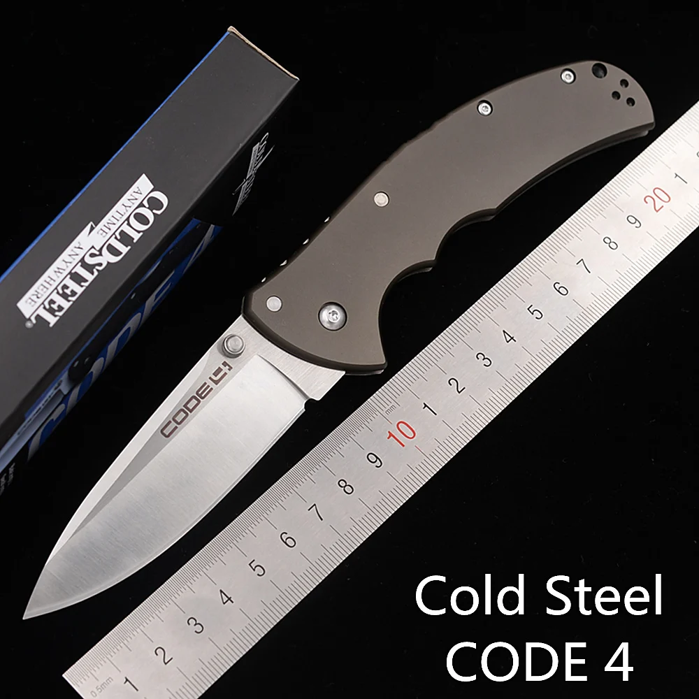 

New Cold Steel Code 4 Mark S35VN Blade Aluminum Handle Outdoor Tactical Camp Hunt Survival EDC Tool Pocket Kitchen Folding Knife