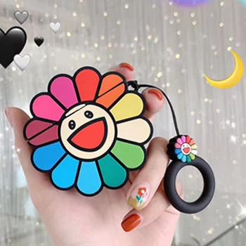 

Silicone Earphone Cover for airpods pro 3D Takashi Murakami Kaikai Kiki Rainbow Flower Headphone Cases for Apple Airpods 1/2/3
