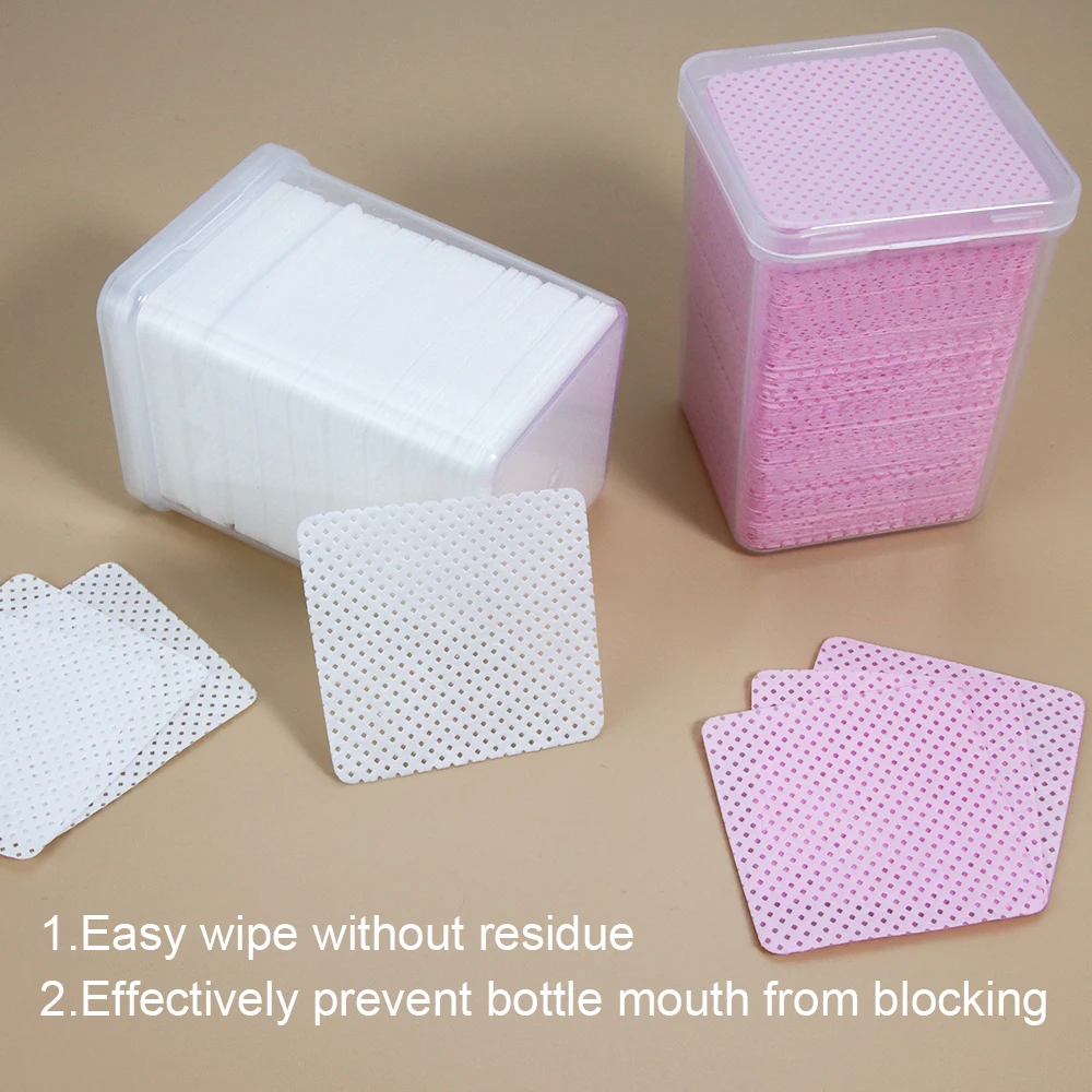 Description Picture 4 of item200Pcs Lint-Free Paper Cotton Eyelash Glue Remover Wipe The Mouth Of The Glue Bottle Prevent Clogging Cleaner Pad Makeup Tool