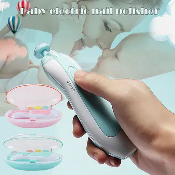 

Electric Baby Nail File Clippers Trimmer Toddler Toes Trim Nails Polish Care Set Light Blue/Light Pink SK88