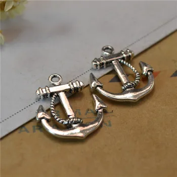 

B1529 Free Shipping! 50pcs/lot 23*20mm Antique silver boat anchor and Necklace Fashion Jewelry Clothing Accessories