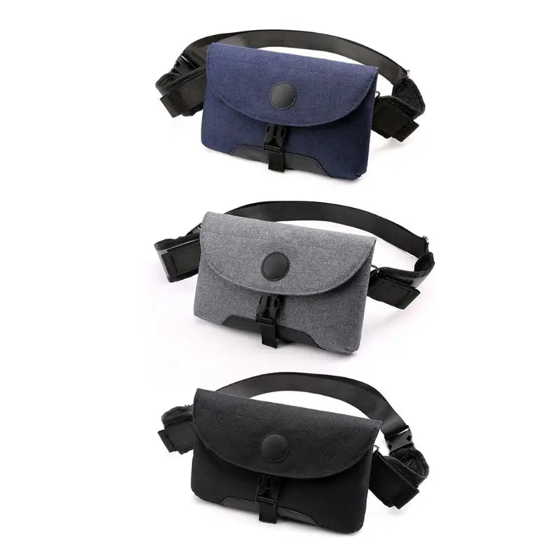 Fashion Men Waist Fanny Pack USB Charging Port Belt Nylon Phone Pouch Male Casual Travel Shoulder Chest Bag Outdoor Bum Bag