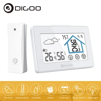 

DIGOO DG-TH8380 Touch Screen Smart Home Weather Station Daily Clock Alarm Thermometer Hygrometer Temperature Humidity Sensor