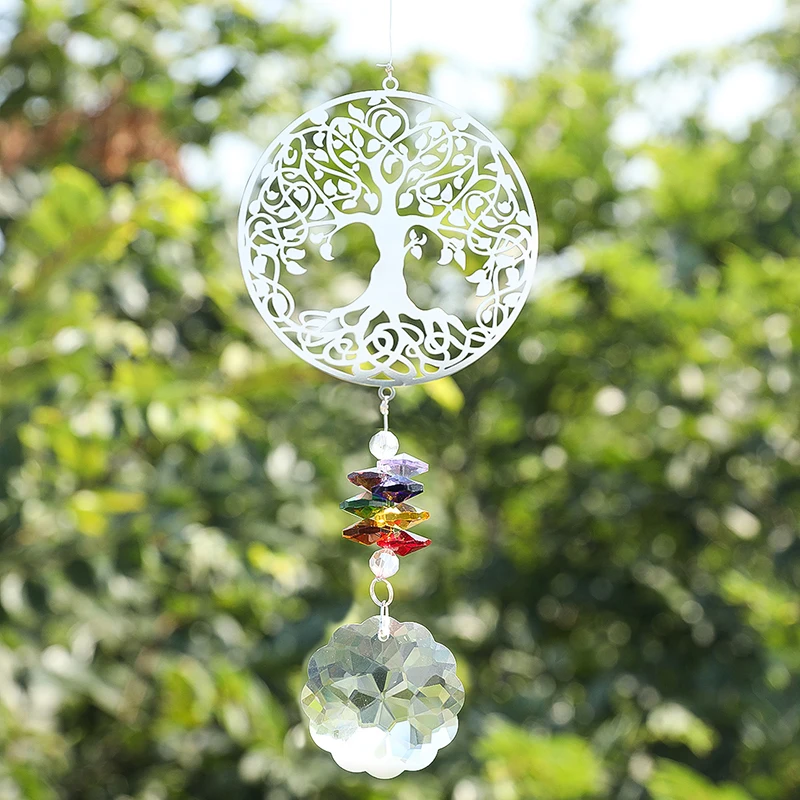 H&D 4 Styles Crystal Suncatcher Window Hanging Ornament Rainbow Maker Pendant for Christmas Day Wedding Cars Window Decor