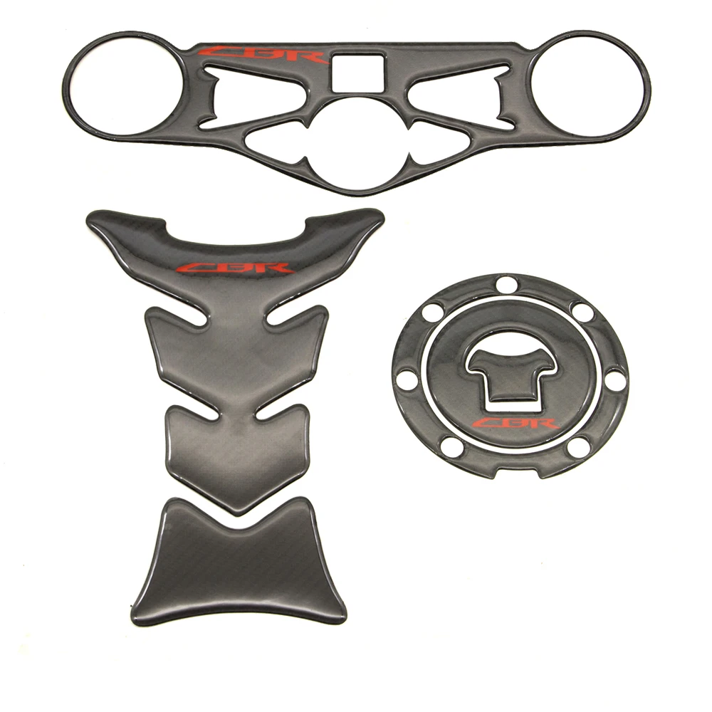 

3D Carbon Fiber Motorcycle Fuel Tank Protector Oil Cap Decal Three Clips for Honda CBR1000RR 2008 2009 2010 2011 2012 2013
