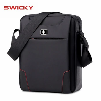 

SWICKY men Multifunction fashion business casual tourist waterproof 10.1inch ipad oblique cross package Single shoulder bag