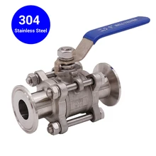 " трехзажимный шаровой клапан из 3 частей 50,5 мм OD санитарно 304 из нержавеющей стали домашнее оборудование