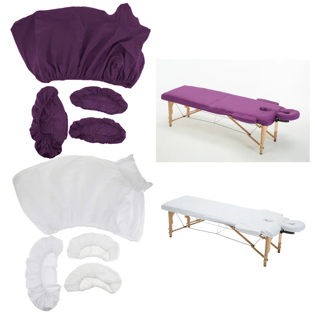 8 Pieces Comfortable Salon Massage Table Bed Fitted Pad Face Cradle Pillow Covers