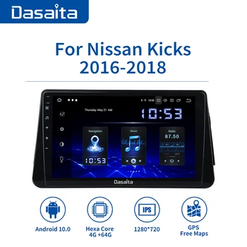 

Dasaita 10.2" HD Android 10.0 Car Multimedia Video 1 Din for Nissan Kicks Micra GPS 2014 2015 2016 2017 TDA7850 64G ROM MAX10