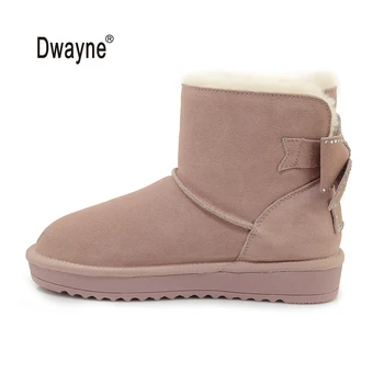 

Winter snow boots women 2020 new style fashion genuine leather slip-on warm soft sole platform ankle boots girls winter shoes