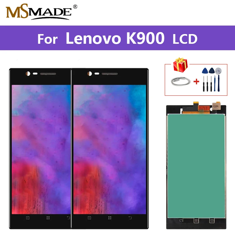 

K900 Display Original For LENOVO K900 LCD Touch Screen Display Digitizer Assembly Parts With Frame 100% Tested 5.5"inch