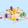 Jouets éducatifs d'apprentissage précoce en bois semblant chats pêche magnétique jeu de société interactif enfants jouet cadeau de noël ► Photo 2/6