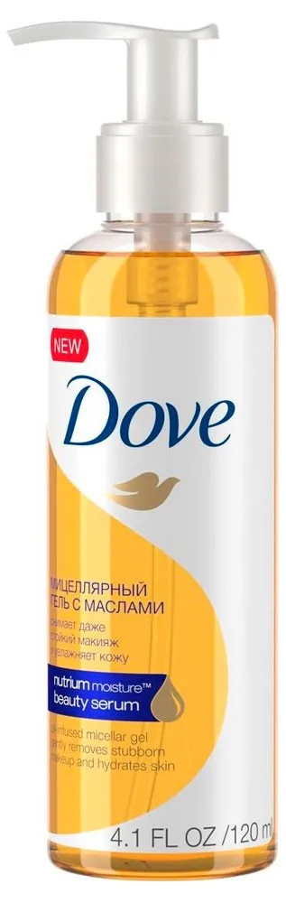 Гель мицеллярный для снятия макияжа Dove, с маслами, 120 мл