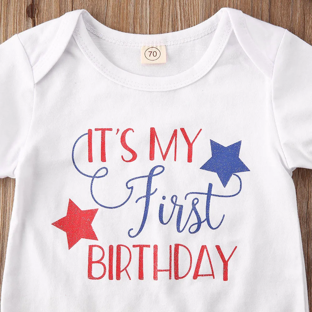Pudcoco/Одежда для новорожденных девочек; комбинезон с буквенным принтом и короткими рукавами; топы; фатиновая мини-юбка с оборками; повязка на голову; леггинсы; комплект одежды из 4 предметов