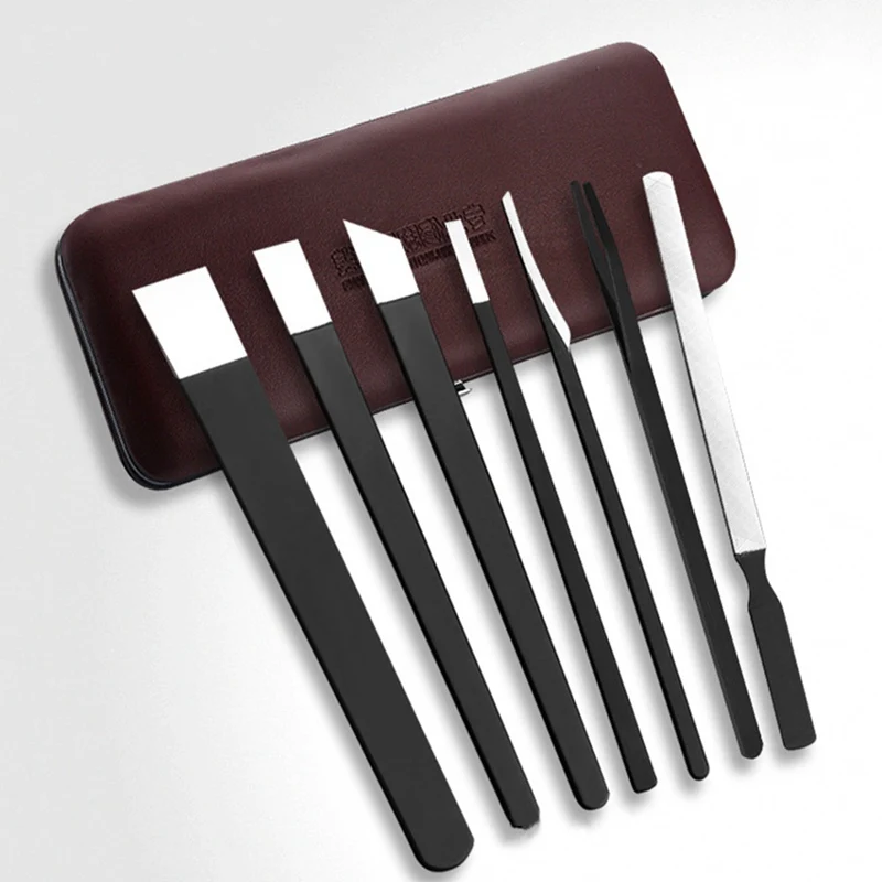 

7PCS/Set Black Pedicure Knife Cuticle Dead Skin Remover Toenail Ingrown Tool Corn Cutter Stainless Steel Foot Care Tool Kit