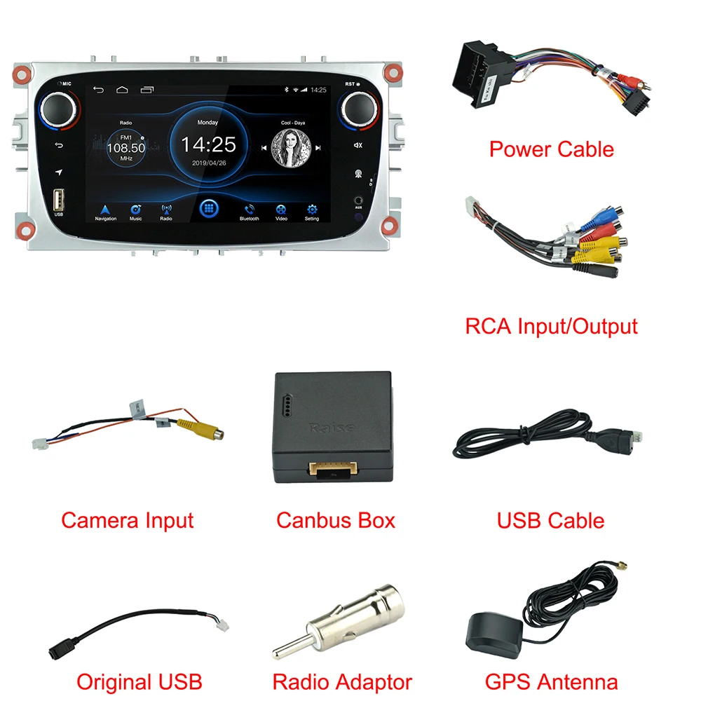 Discount LeeKooLuu 2 Din android 8.1 Autoradio 7" 1024*600 HD Car Radio 2G RAM GPS Wifi Car Multimdeia for Ford Focus 2 Max Mondeo Kuga 5