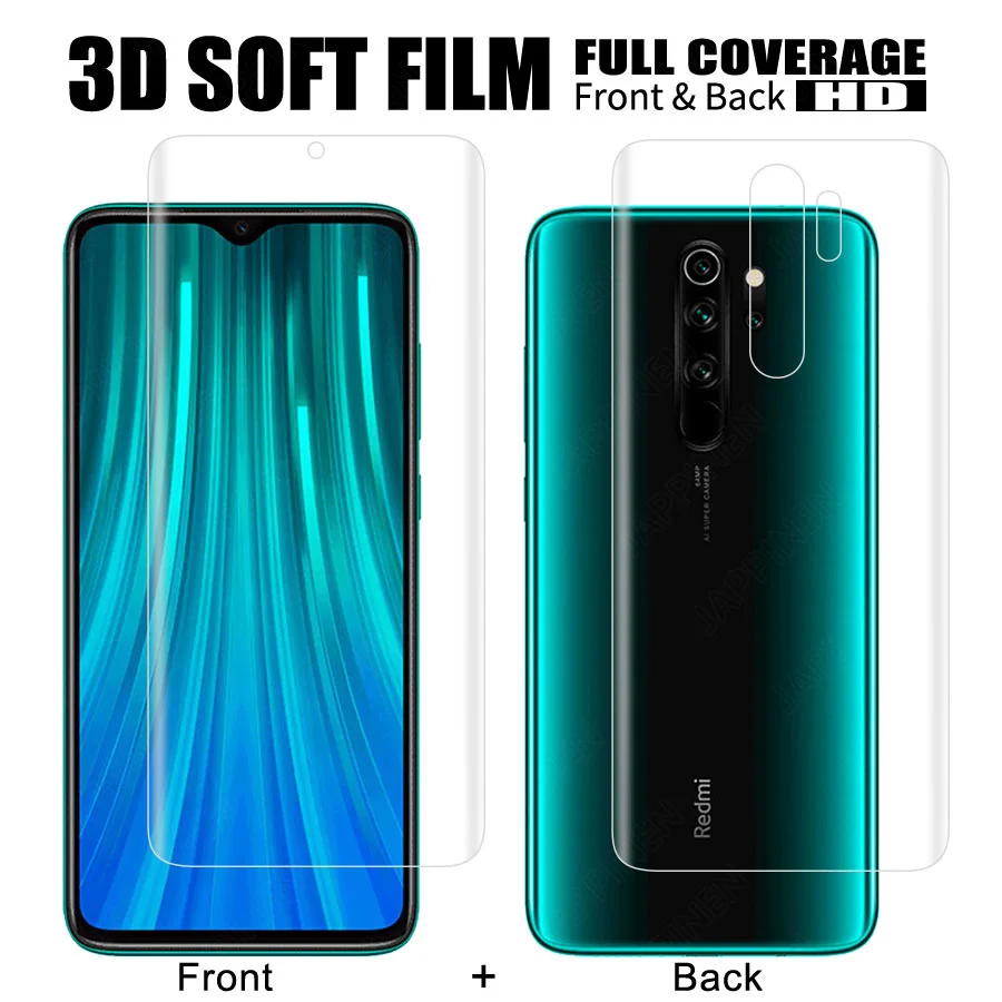 

Front+Back 3D Full Cover TPU Film Screen Protector For Xiaomi Redmi Note 8 Pro Note 8 Soft Hydrogel Film (Not Tempered Glass)