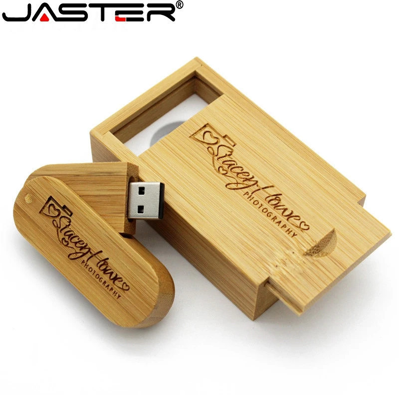 JASTER Горячая Пользовательский логотип натуральный бамбук поворотный USB 2,0 флэш-накопитель с бамбуковой коробкой(более 10 шт плата за логотип