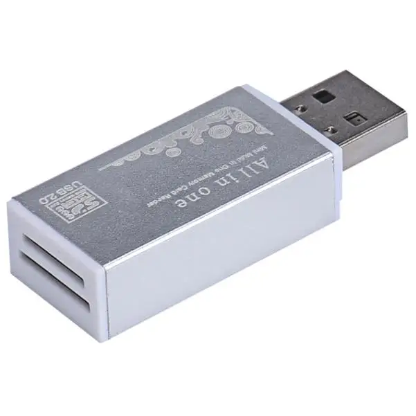 USB 2,0 все в 1 многофункциональный считыватель карт памяти Высокое качество металлический корпус плесень, обтягивающий и модный, удобно носить с собой