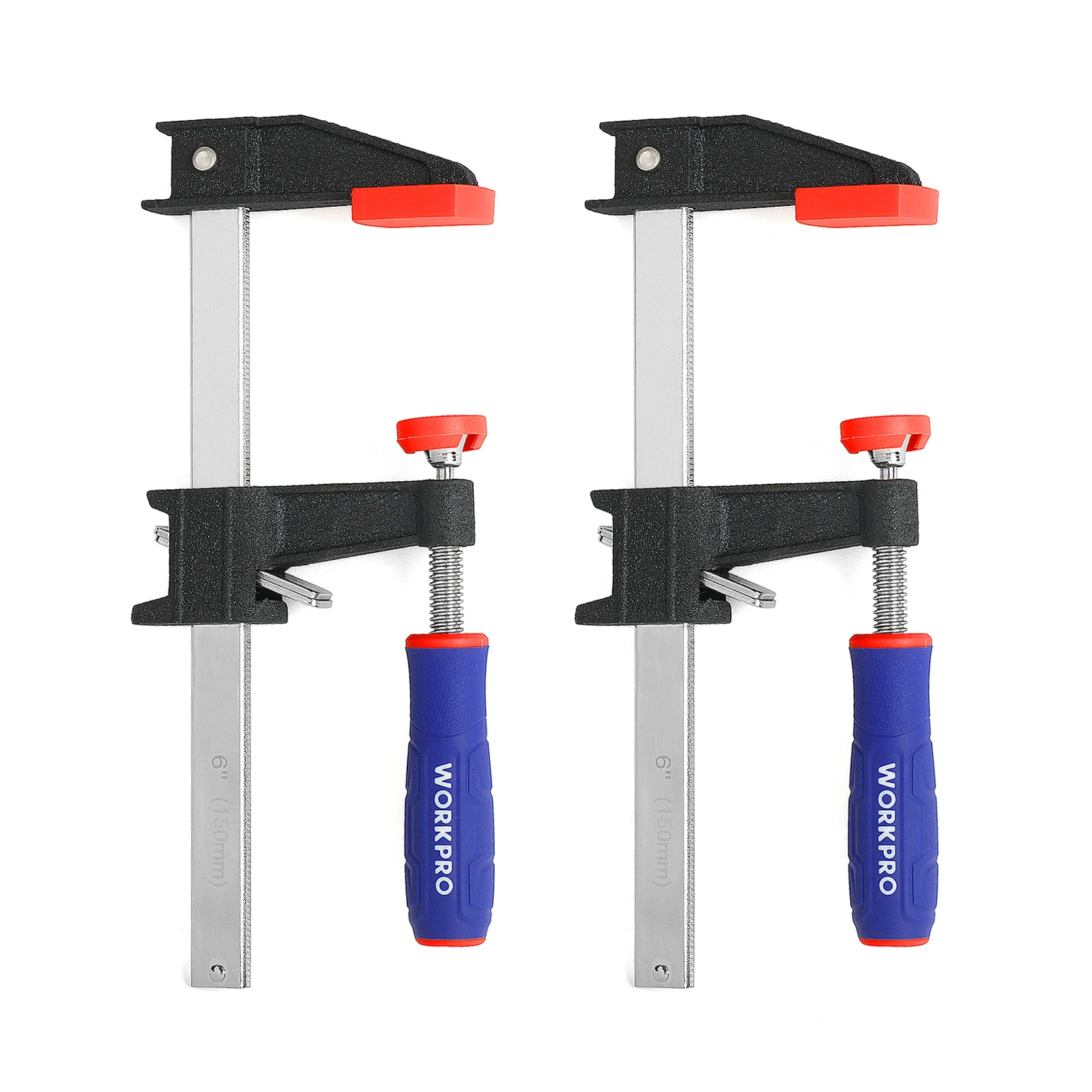 Workpro 2pcs 6/12 Inch Steel Bar Clamp Set Lightduty 600 Lbs Load