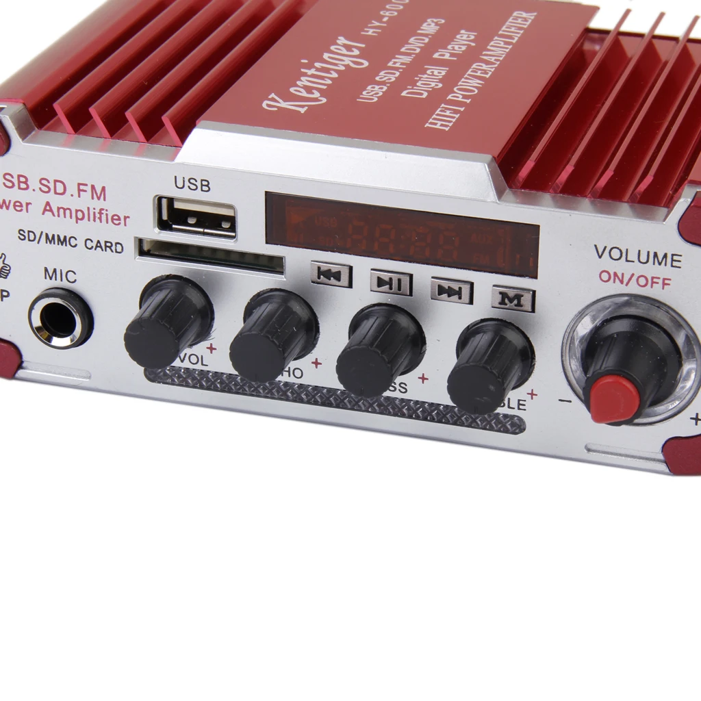 DC12V Hi-Fi MP3 Power Amplifier With USB SD/MCC Port Remote For Microphone