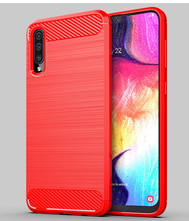10pcs/lot Brushed Carbon Fiber Soft Bumper Back Cover Case For Samsung Galaxy A6 A8 Plus A7 A9 A9 Star Lite
