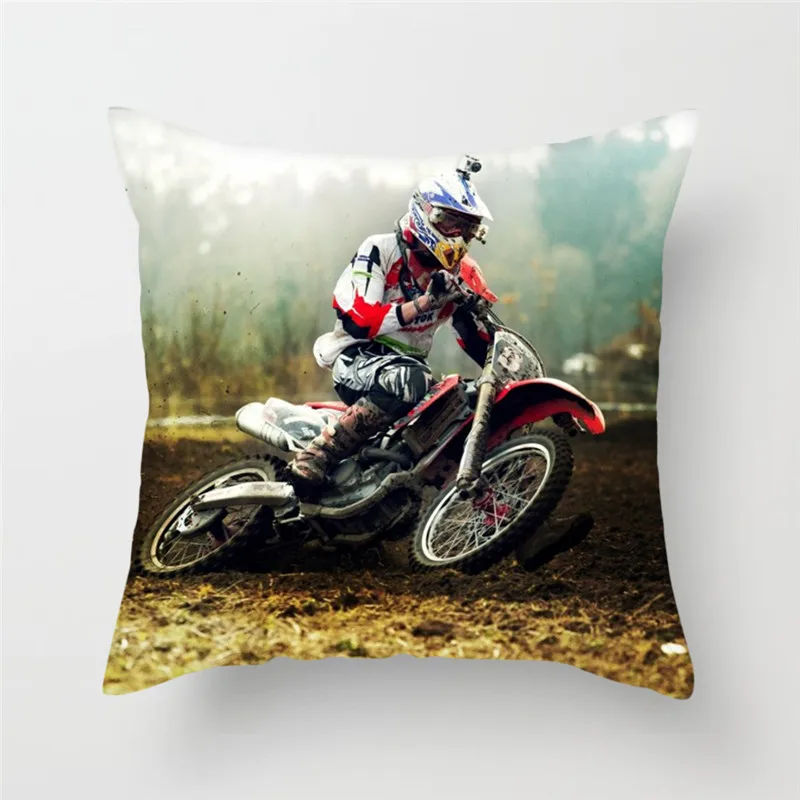 Fuwatacchi Extreme Speed Cushion Cover Motorcycle Sports Throw Pillow Cover For Home Chair Decoration Square Soft Pillowcases