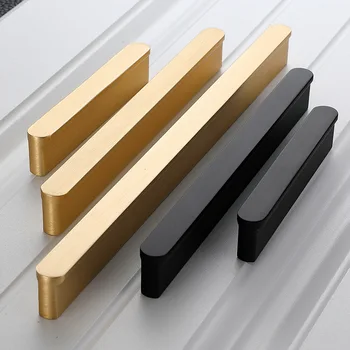 1pc Modern minimalist golden black drawer handle cabinet 1