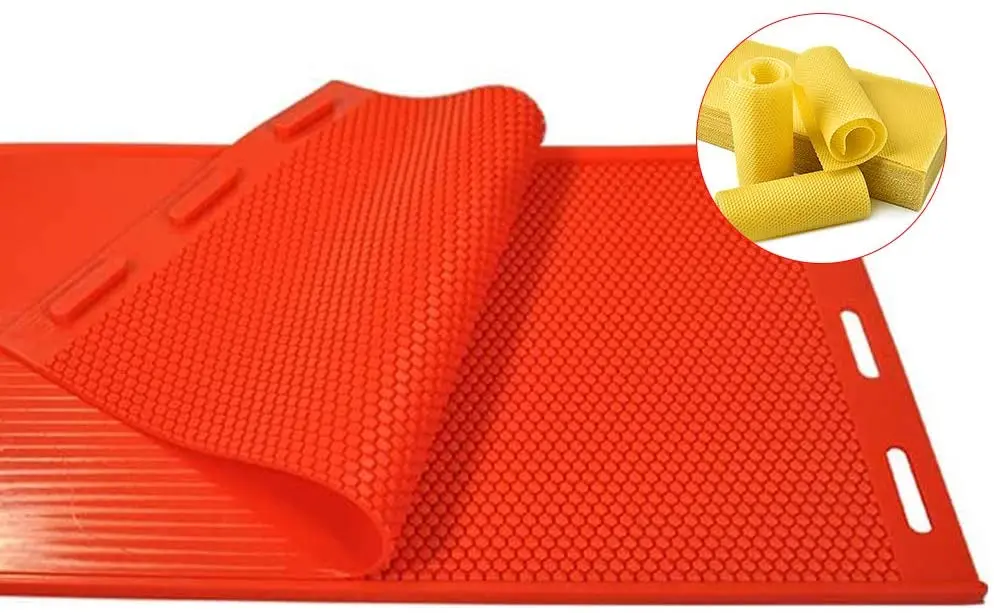 2 Pezzi Di Gomma Cera D'Api Pressa Foglio Stampo Fondazione Attrezzature Per L'Apicoltura Base Alveare Pressa Foglio Strumenti Per Stampi Per Apicolto